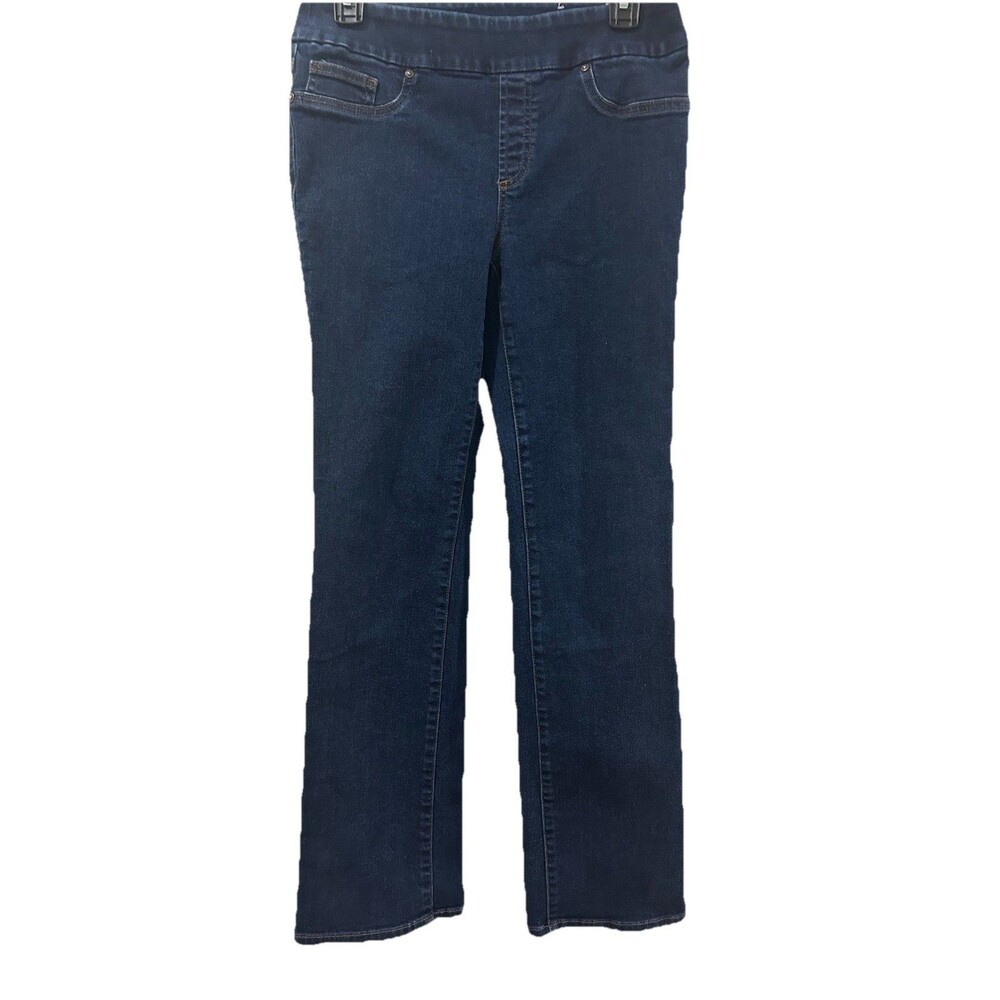 Chicos Size OOR Womens Size 2R Pants Pull On Slim Boot Dark Wash Jeans